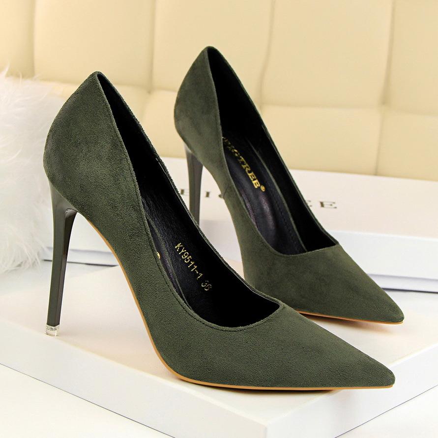 Women's suede high heels sexy pumps