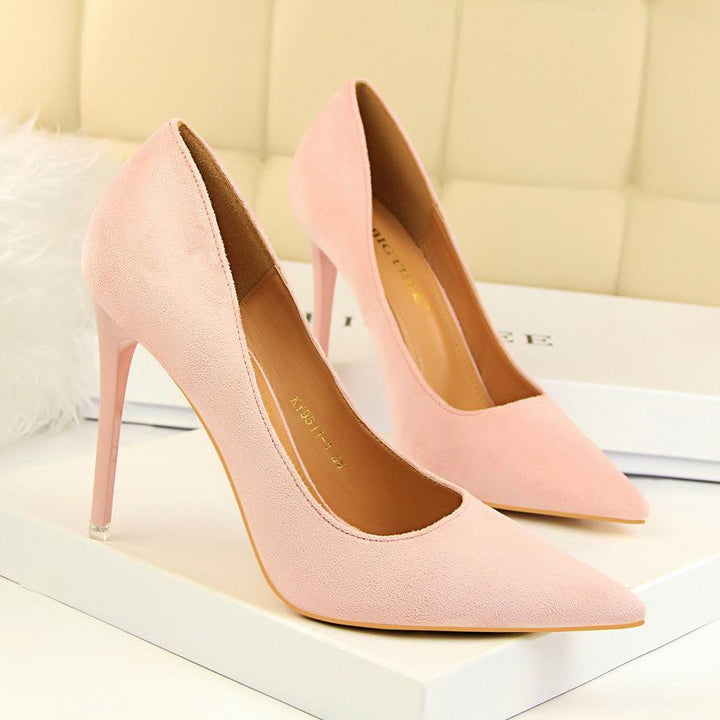 Women's suede high heels sexy pumps