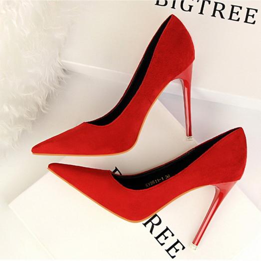 Women's suede high heels sexy pumps