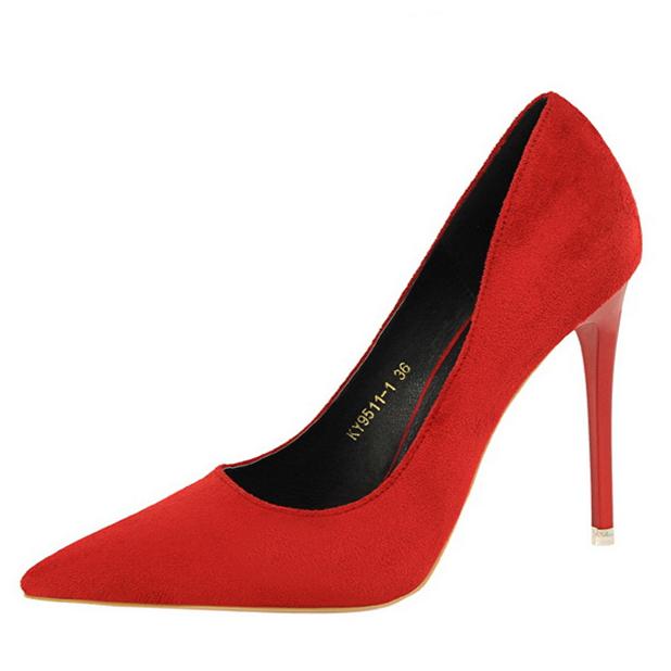 Women's suede high heels sexy pumps