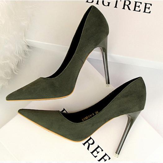 Women's suede high heels sexy pumps