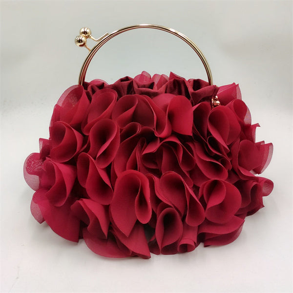 Sweet floral evening bag wristlet handbag Prom party wedding bridal clutch