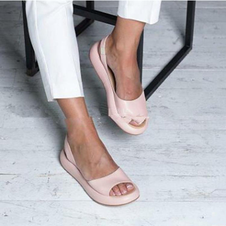 Women's peep toe low heel slingback sandals