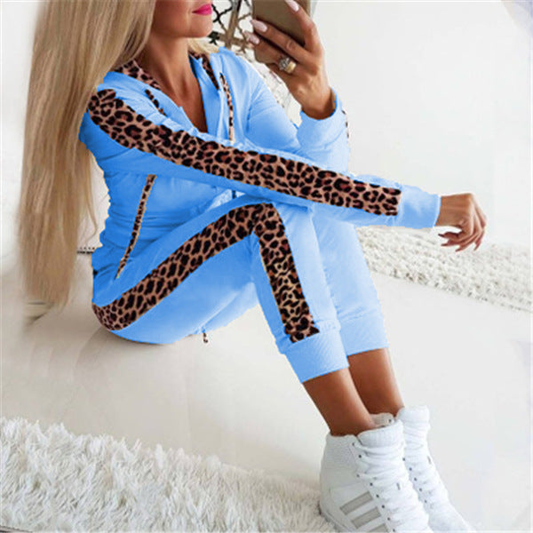 Women's hooded 2 pieces lounge suits fitness workout sporty suits