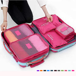 6pcs Nylon Travel Bag Set Large Capacity Clothing Sorting Organizer - fashionshoeshouse
