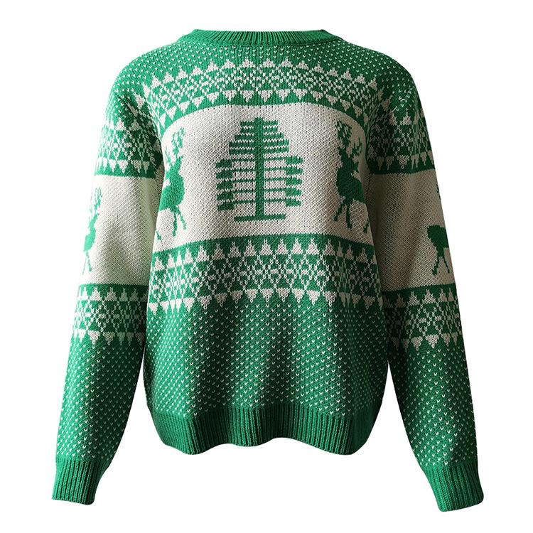 Crew Neck Pullover Christmas Sweater Womens - fashionshoeshouse