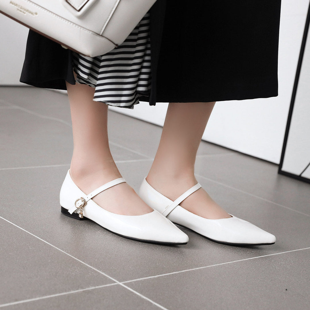 Women's PU patent leather marry jane loafers shoes spring summer work shoes