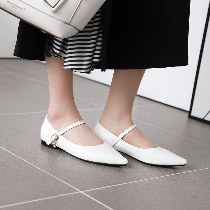 Women's PU patent leather marry jane loafers shoes spring summer work shoes