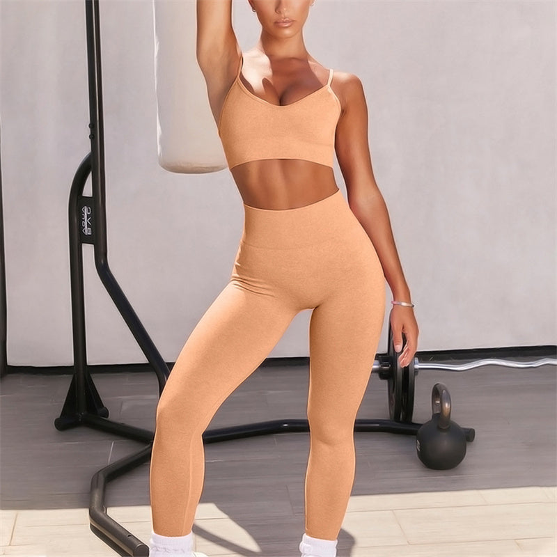 Women's 2 pieces seamless yoga outfits tracksuits