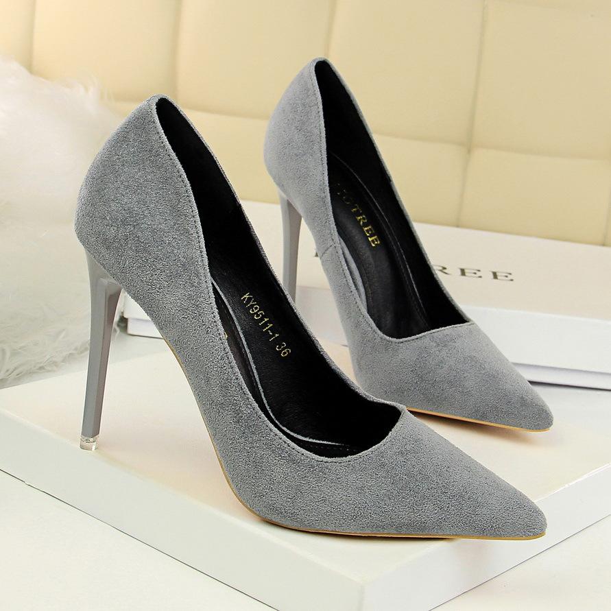 Women's suede high heels sexy pumps