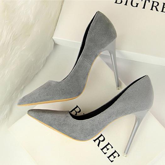 Women's suede high heels sexy pumps