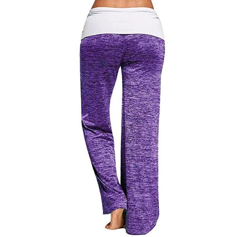 Women's wide leg yoga pants drawstring elastic waist loose fit workout lounge pantts