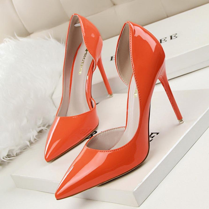 Women's solid high heels pointed closed toe stilettos