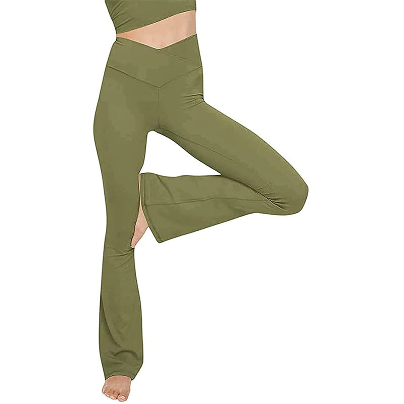 Women's bell bottom yoga pants high waisted fitness flare pants