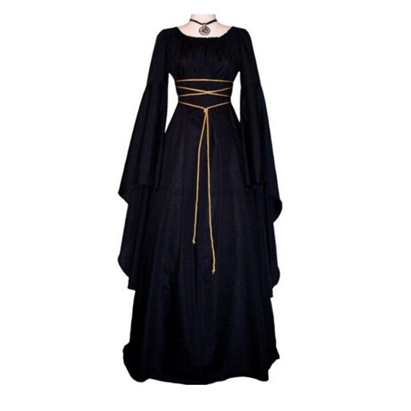 Medieval Trumpet Sleeves Maxi Dress | Women's Court Dress for Halloween