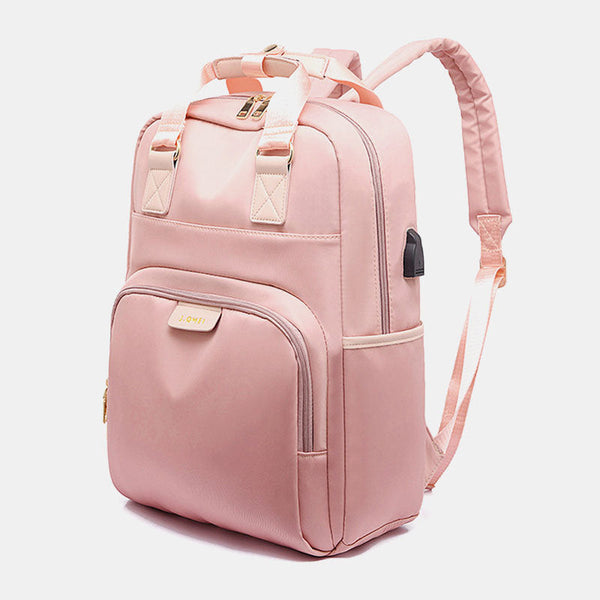 Women Latop Backpack Nylon Waterproof Multifunction Casual Patchwork Backpack - fashionshoeshouse