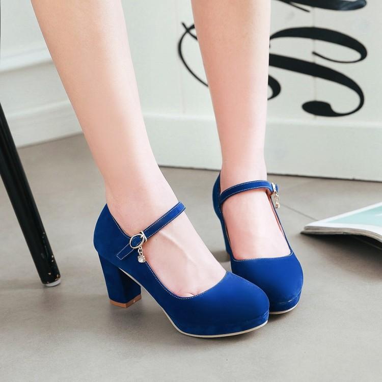 Women's buckle strap high heels dress shoes