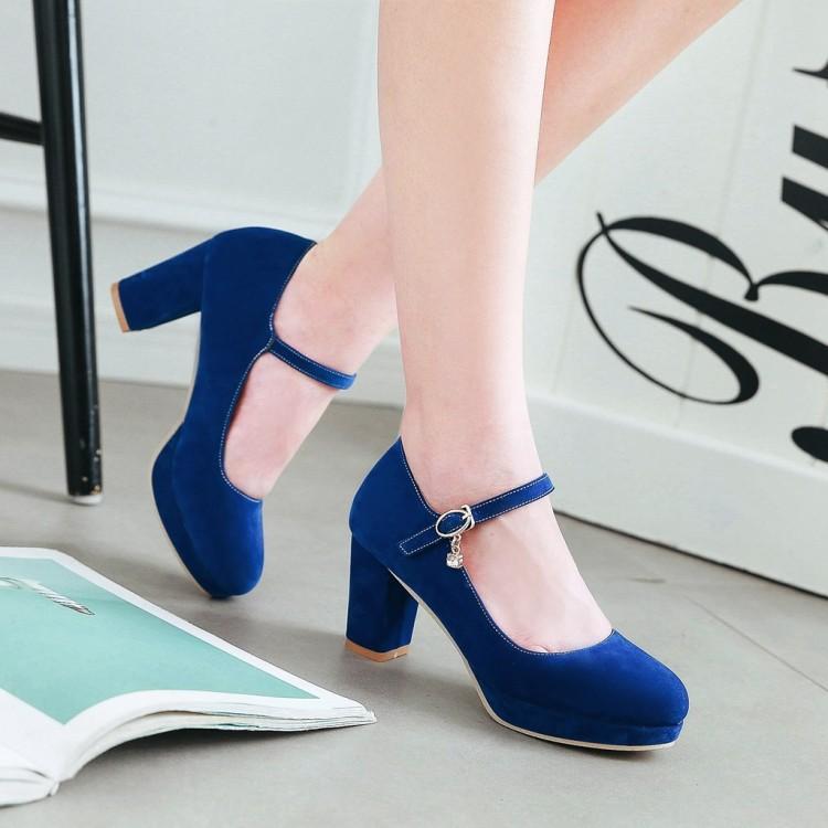 Women's buckle strap high heels dress shoes