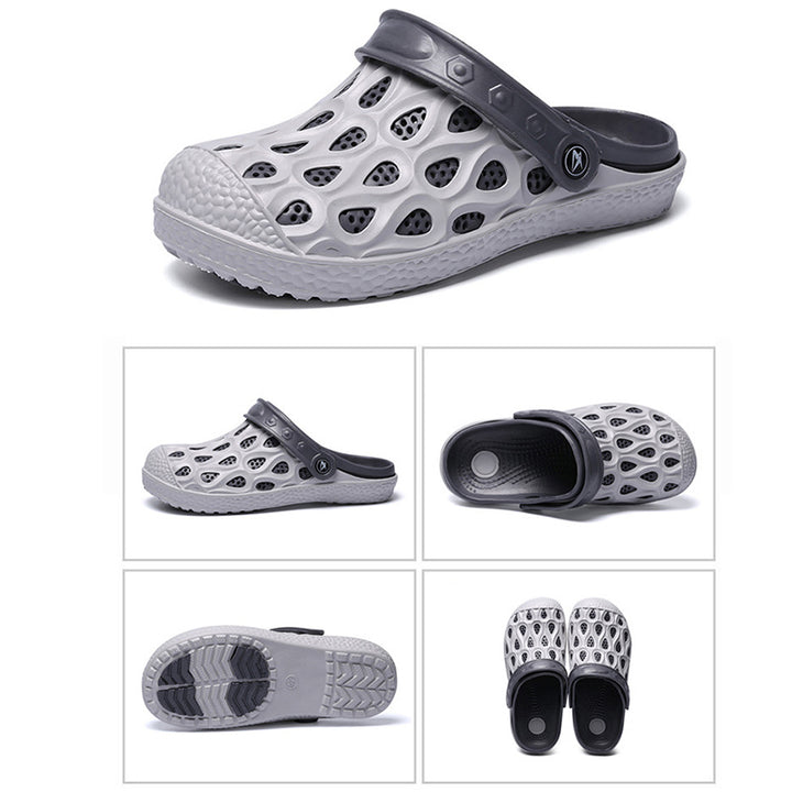 Summer Casual Hole Breathable Mens Sliders