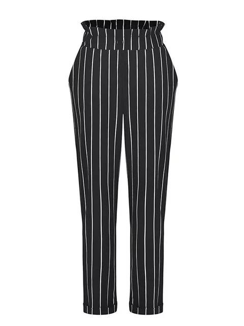 Summer Striped Pants Button Pinstripe Pants Womens - fashionshoeshouse
