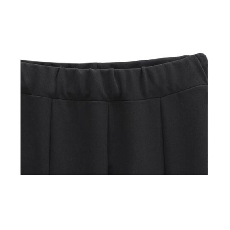 Women's black elastic high waist bell bottom cropped pants