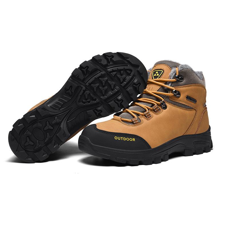 Men's faux fur high cut lace-up snow boots | Outdoors hiking boots for winter