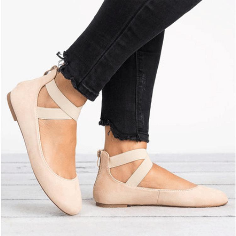 Elastic Band Casual Flats - fashionshoeshouse