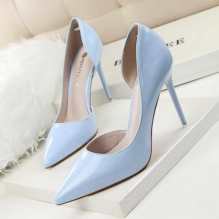 Women's solid high heels pointed closed toe stilettos