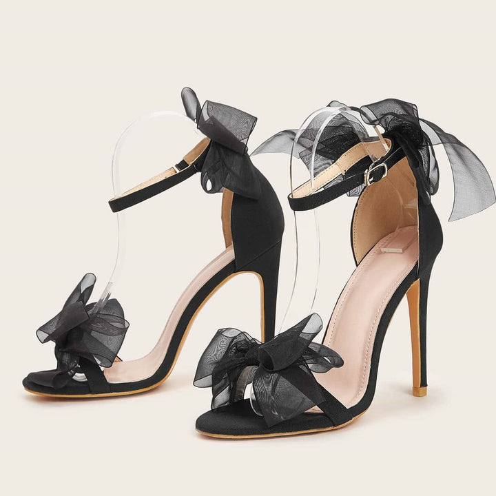 Bow tie quarter strap bridal heels Party prom stiletto high heels sandals