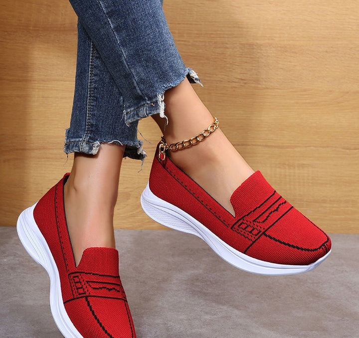 Comfort walking flyknit slip on shoes for women | lightweight shoes