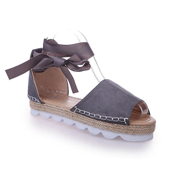 Lace up Cute Peep Toe Women Sandals Breathable Summer Sandals - fashionshoeshouse