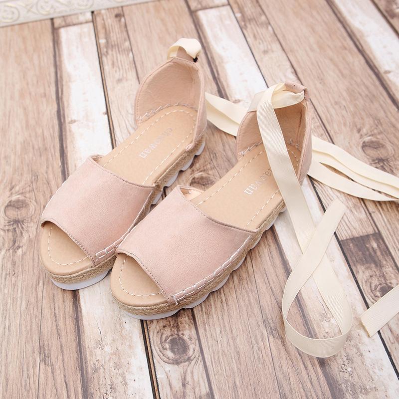 Lace up Cute Peep Toe Women Sandals Breathable Summer Sandals - fashionshoeshouse