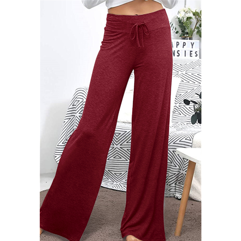 Women's elastic waistband wide leg lounge pants