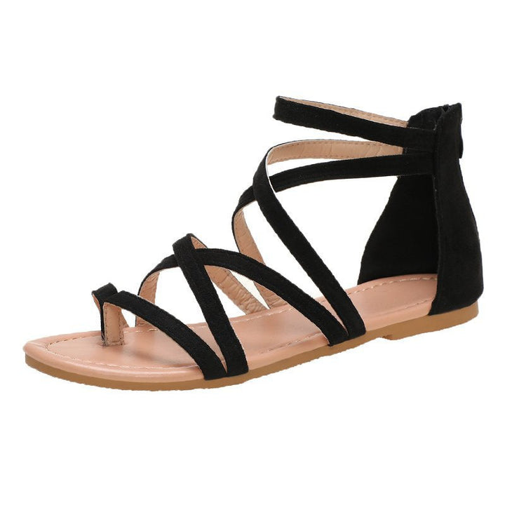 Women's flat criss cross strappy gladitor sandals | Summer rome style beach sandals