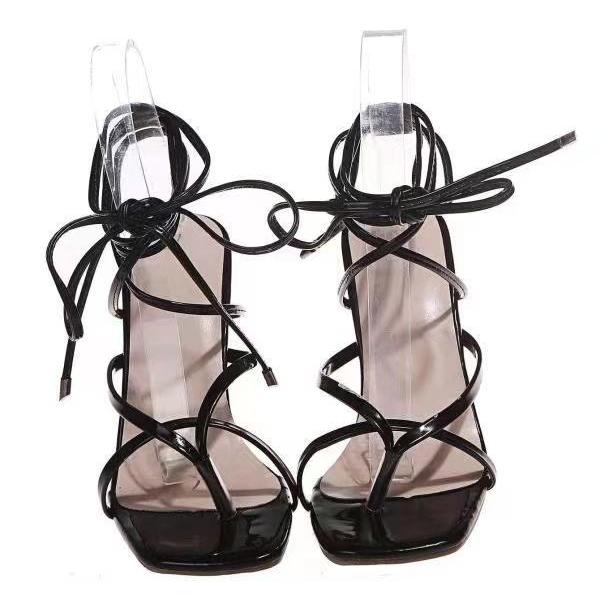 Women's clip toe sexy lace-up high heels