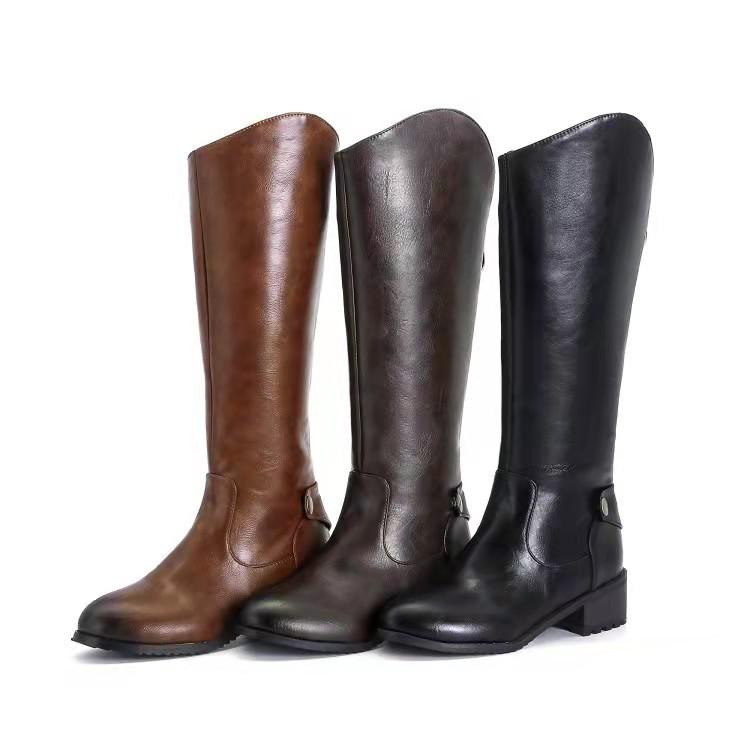 Square heel riding boots | Slim fit tall knight boots