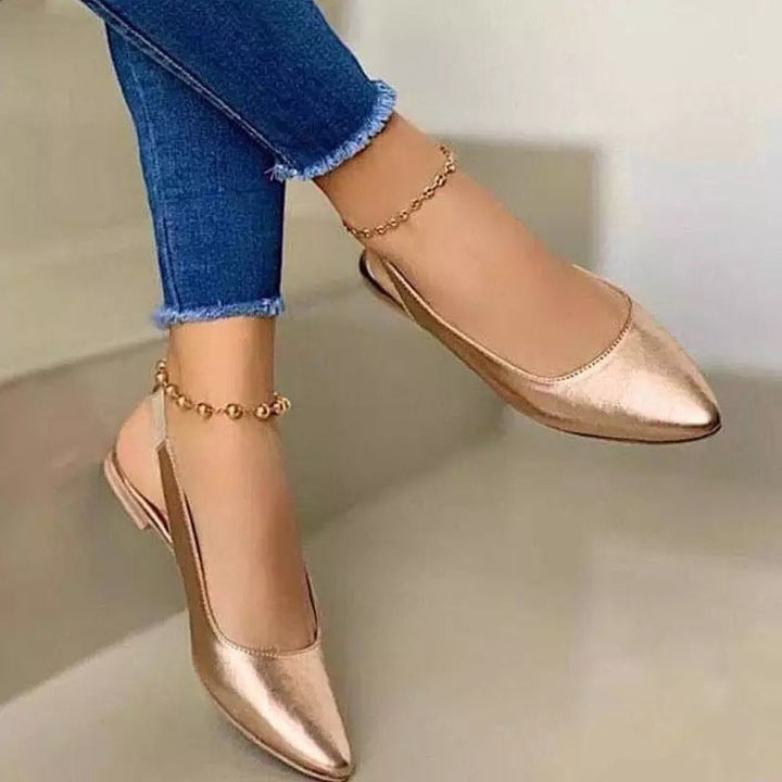Women's flat closed pointed toe pumps | Slip on slingback flats shoes