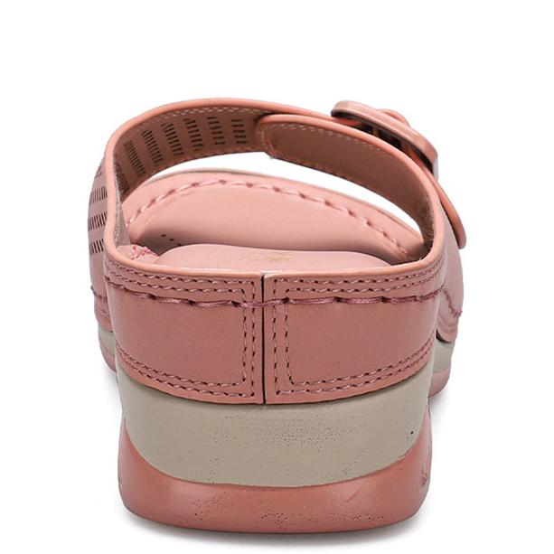 Women's ajustable buckle strap wedge slide sandals