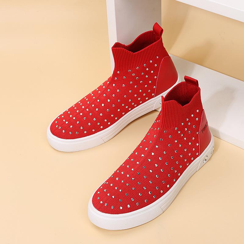 Women mesh fabric slip-on sport shoes casual sneakers