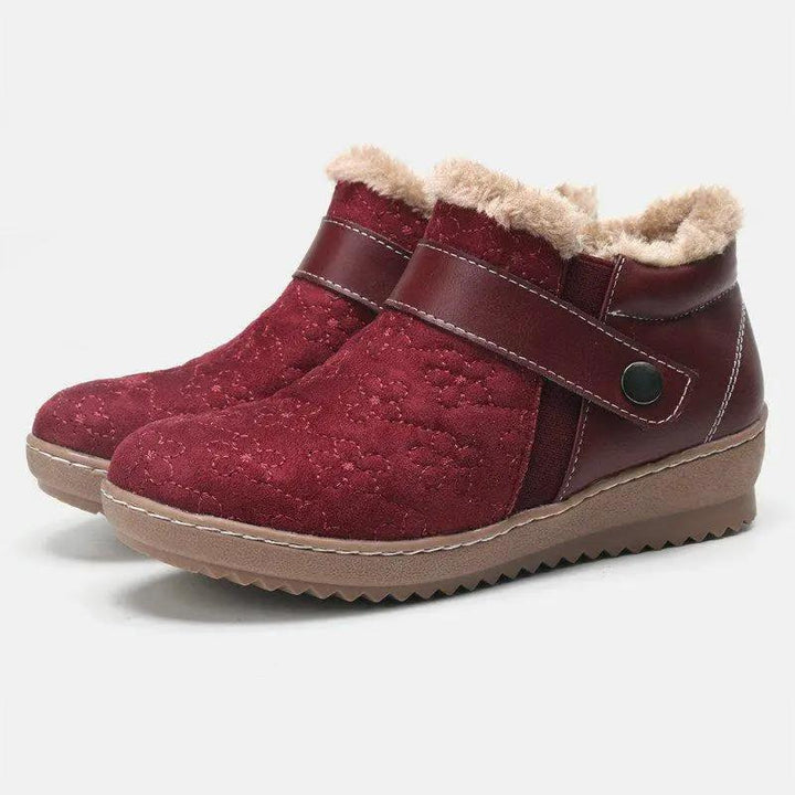 Warm faux fur slip on ankle boots 5 colors