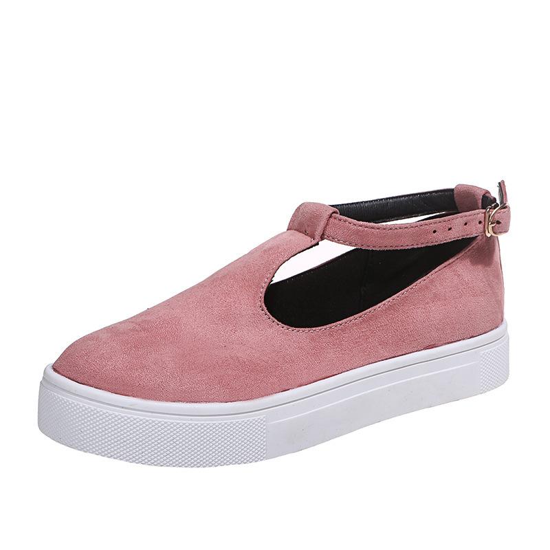 Women's canvas T-strap platform shoes with ankle stap
