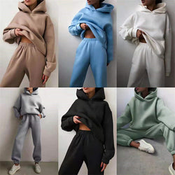 Women's hoodie & long sweatpants 2 pieces tracksuits fall winter outfits