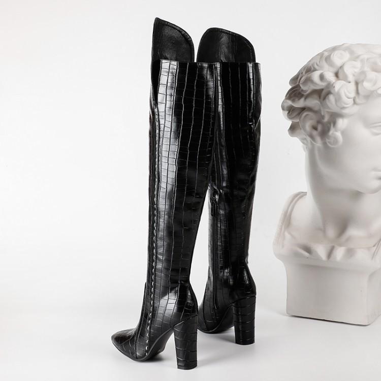 Women chunky high heel over the knee boots