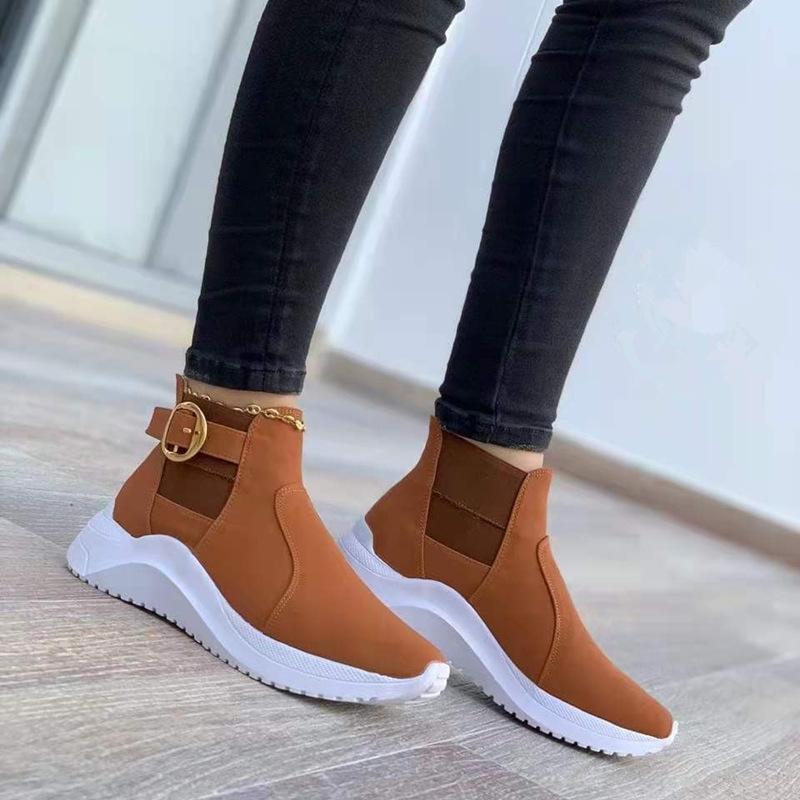 Stretchy high cut slip on casual shoes for all season