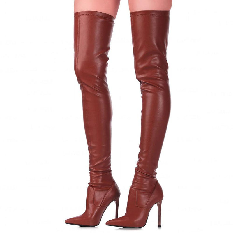 Women sexy stretchy elastic stiletto high heeled over the knee boots