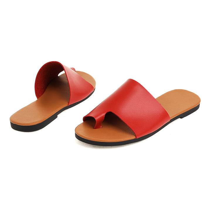 Women's flat ring toe slides Summer casual outdoors slippers