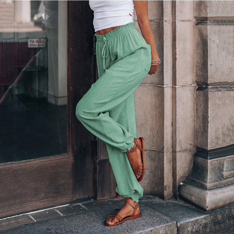 Women's casual elastic waistband pants summer lounge pants