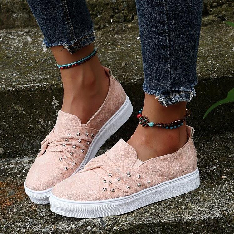 Women's cute twisted slip on canvas shoes