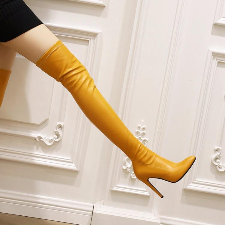 Women pointed toe stiletto high heeled over the knee boots