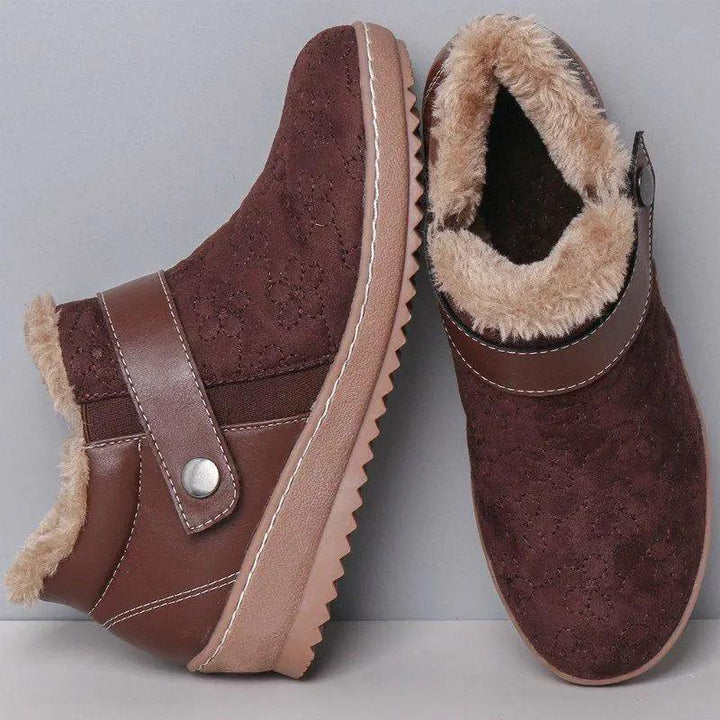 Warm faux fur slip on ankle boots 5 colors
